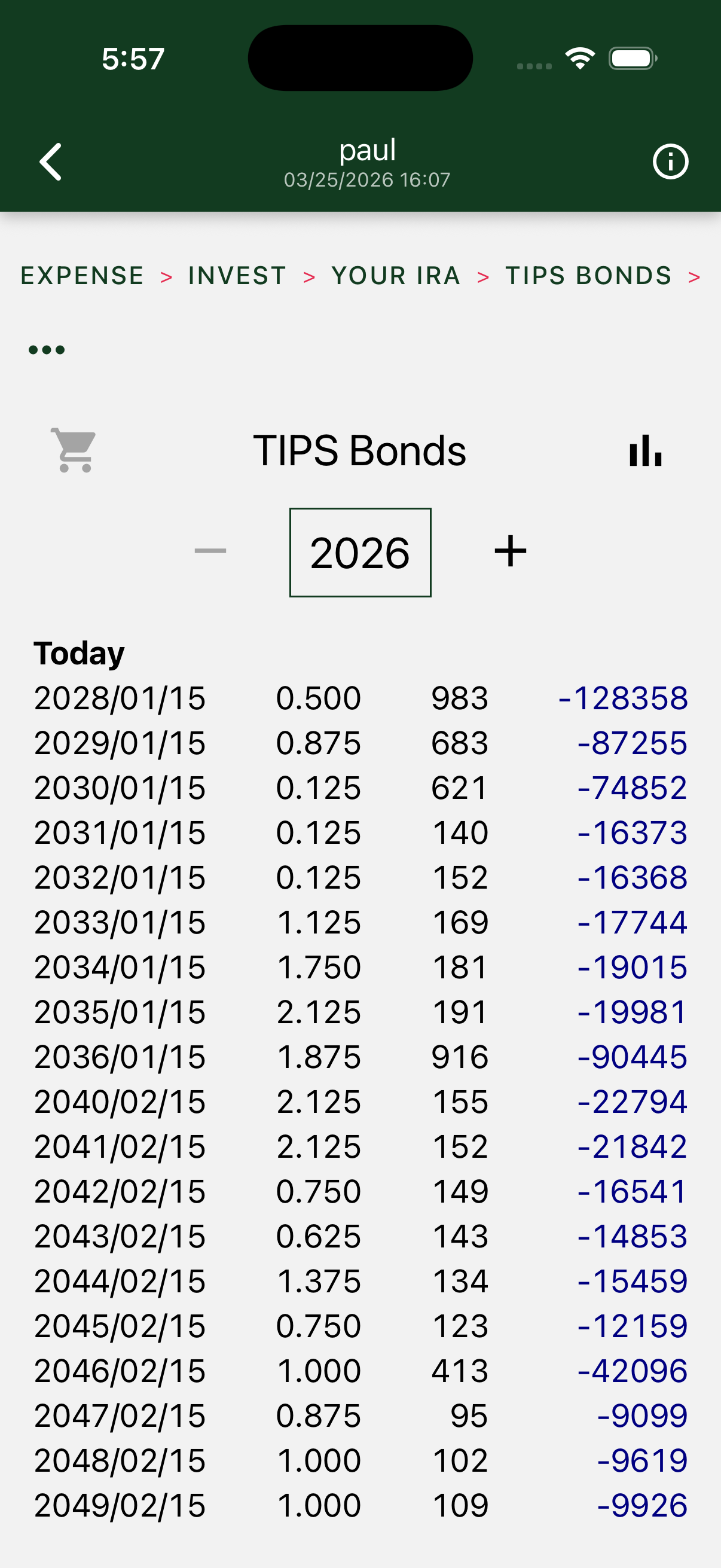 Investment balances